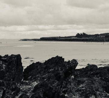 Lligwy  rock in monocrome