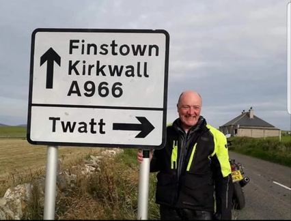 Paul in Orkney with the Street Furniture !!