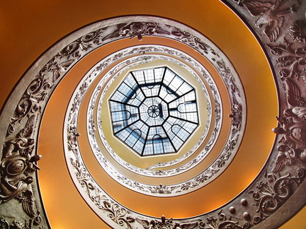 SteveB, Vaticam Museum exit staircase looking up