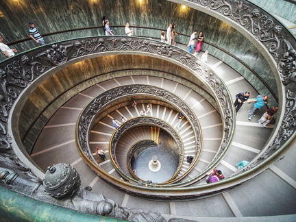 SteveB, Vaticam Museum exit staircase looking down