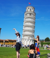 SteveB, fun in Pisa watching the tourists antics
