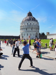 SteveB, fun in Pisa watching the tourists antics